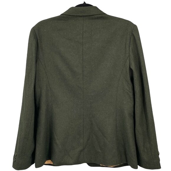 VTG Oscar De La Renta Blazer M Forest Green Wool Business Career Academia Preppy - Picture 8 of 12